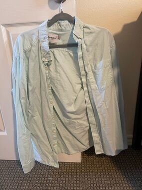 Goodfellow & Co Mint Green Long-Sleeve Button Shirt